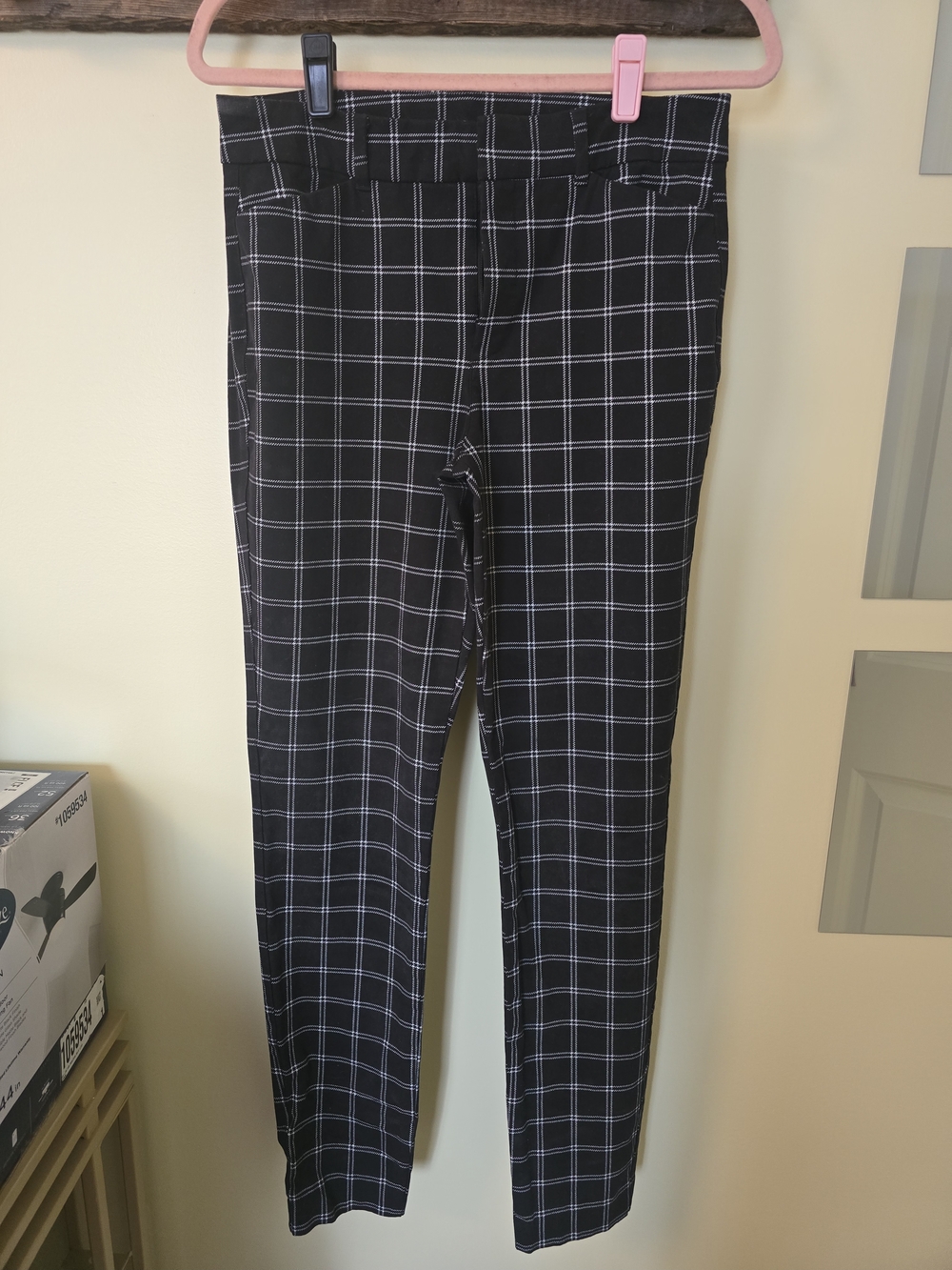 Old Navy Black Windowpane Slim-Fit Pants